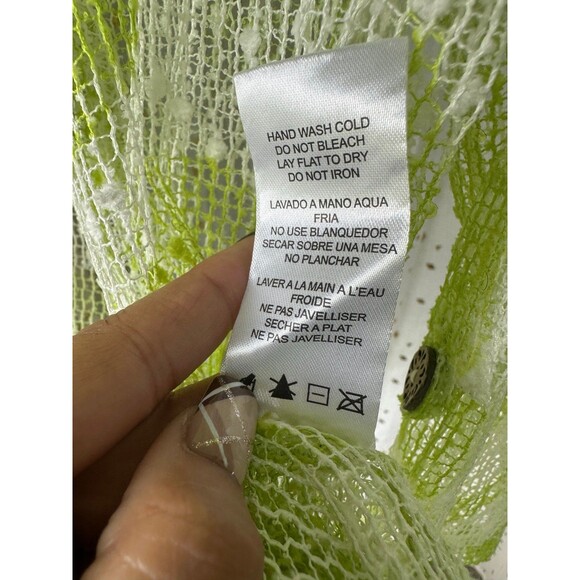 Hailey Lyn Women's Open Knit Weave Oversize Buttons Handkerchief Hem Cardigan S - Picture 7 of 7